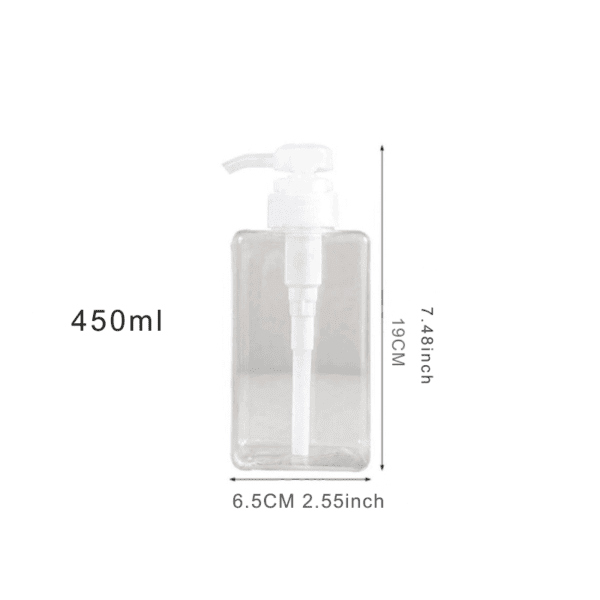 450ml refillable transparent pump bottle